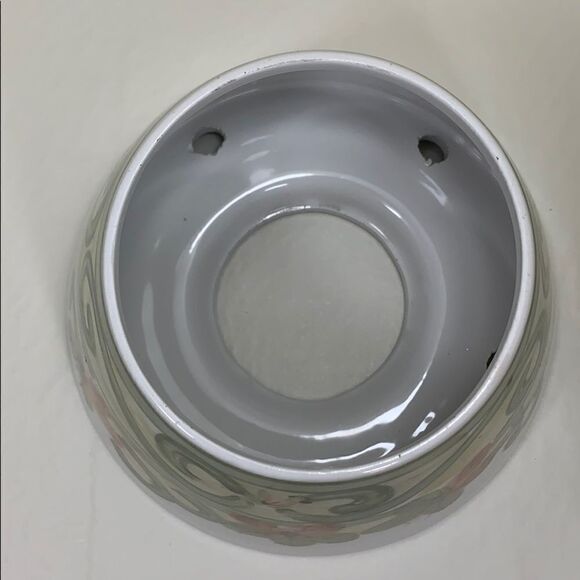 Set Of 2 Glass Candle Toppers Pink Green With Scroll Leaf Design Home Decoration - Picture 6 of 9